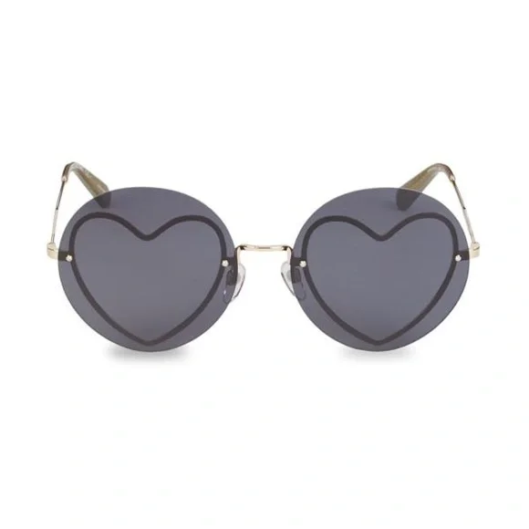Marc Jacobs Women\'s Oversize Round Gold Heart Sunglasses - MARC494GS 0J5G IR Amazon.com: Marc Jacobs MARC 496/S Gold/Grey 55/17/140 women  main image 4